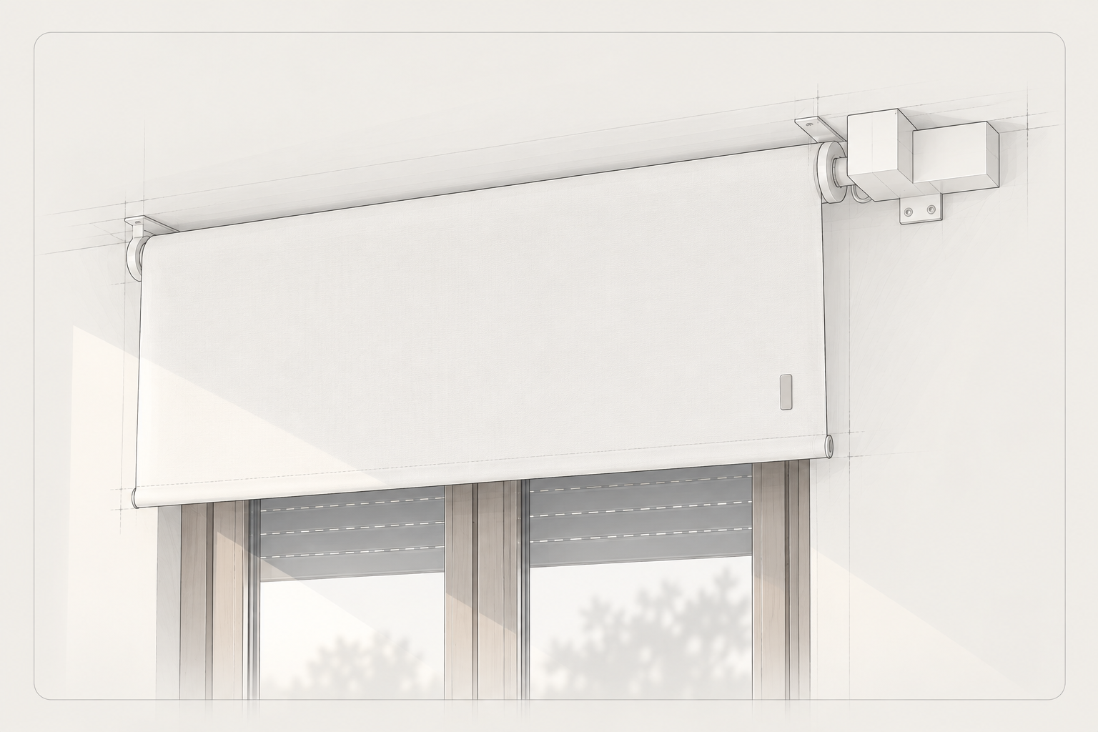 Estor inteligente HomeKit con ESP32 instalado sobre una ventana